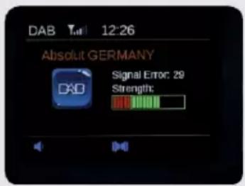 DAB 12:26 Absolut GERMANY Signal Error: 29 Strength: