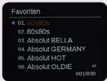 Imperial DABMAN d105 - DAB-radiostations oproepen vanuit de favorietenlijst - 2