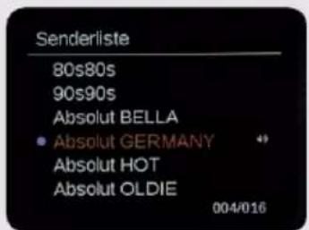 Senderliste 80s80s 90s90s Absolut BELLA • Absolut GERMANY 49 Absolut HOT Absolut OLDIE 004/016