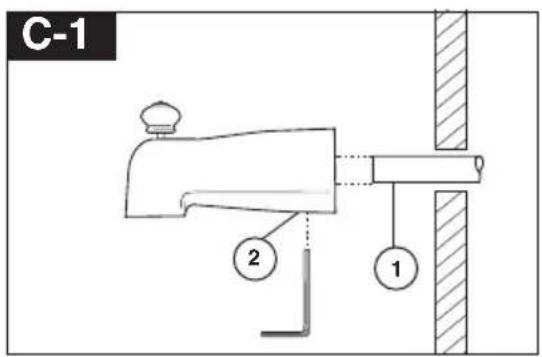 DELTA T14459 - FOR TUB SPOUT INSTALLATION: - 1