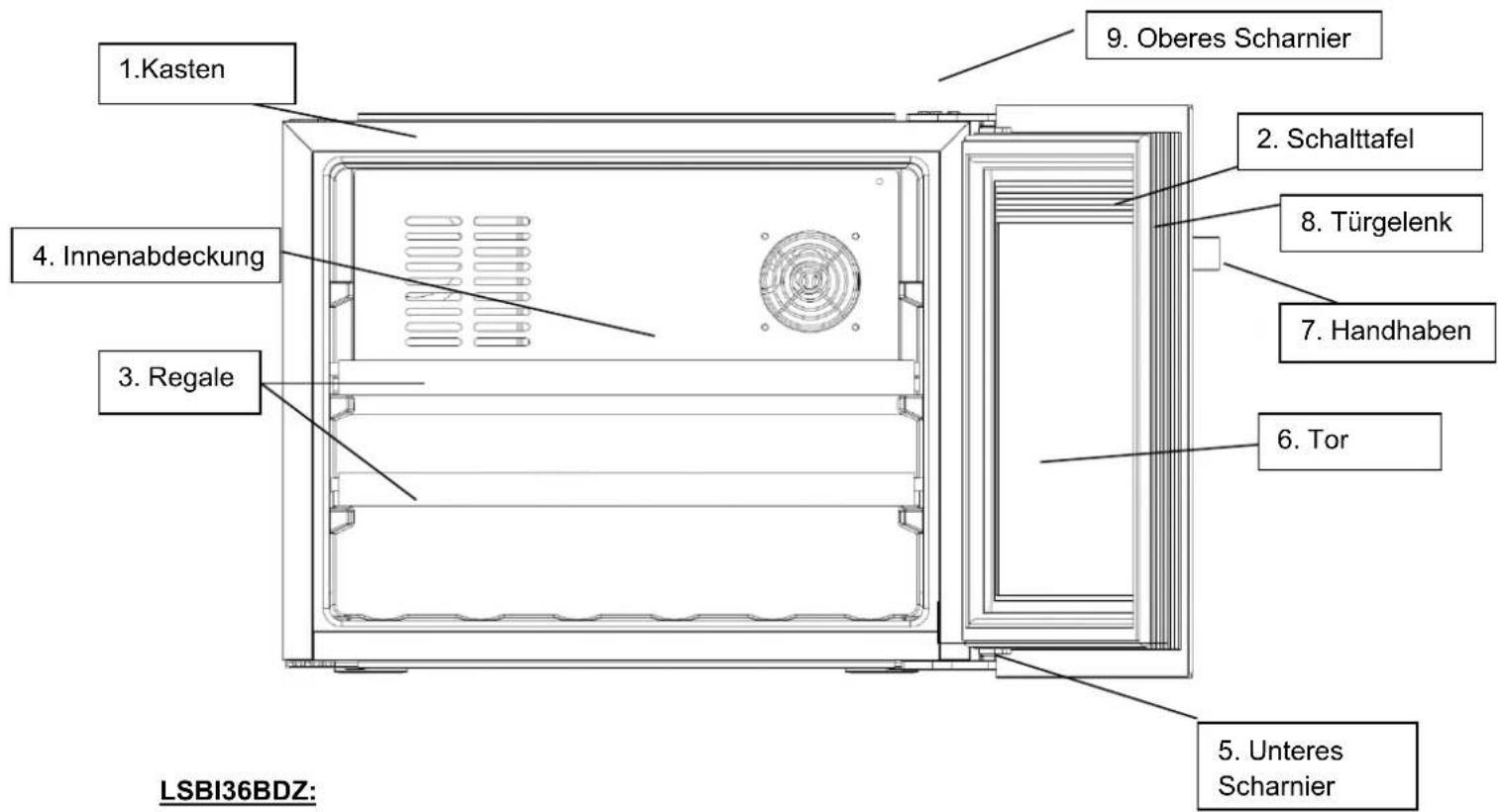 LA SOMMELIERE LSBI36BDZ - GERÄTEBESCHREIBUNG - 1