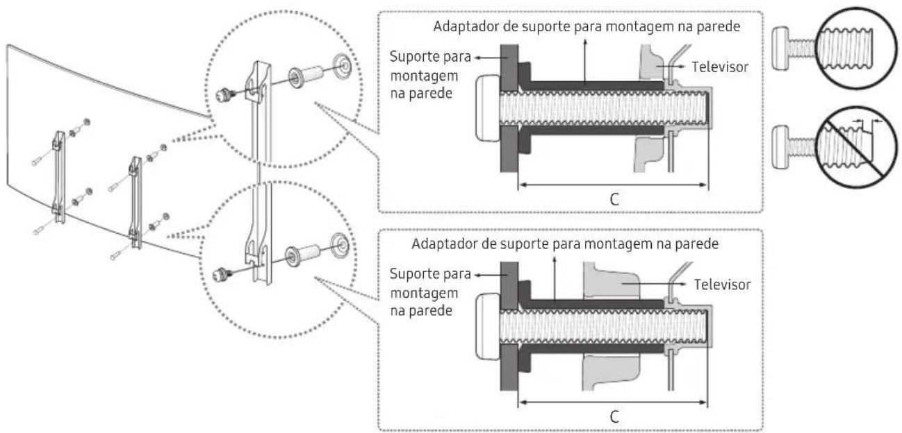 SAMSUNG UA43KU7500W - Montagem do televator numa parede - 2