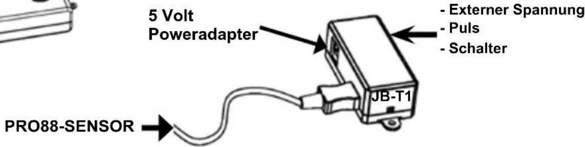 5 Volt Poweradapter - Externer Spannung - Puls - Schalter JB-T1 PRO88-SENSOR