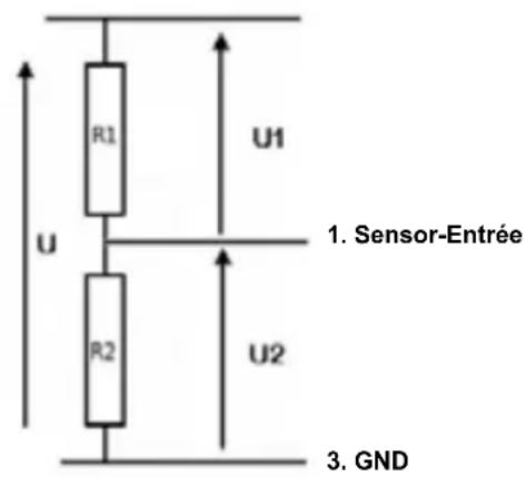 R1 U1 U 1. Sensor-Entrée R2 U2 3. GND