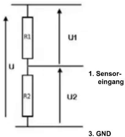 R1 U1 U R2 U2 1. Sensor- eingang 3. GND