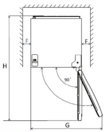 FRIGELUX CTT62BE - Requerimiento de espacio - 2