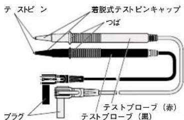 テストピン 着脱式テストピンキャップ つば テストプローブ(赤) テストプローブ(黒) プラグ
