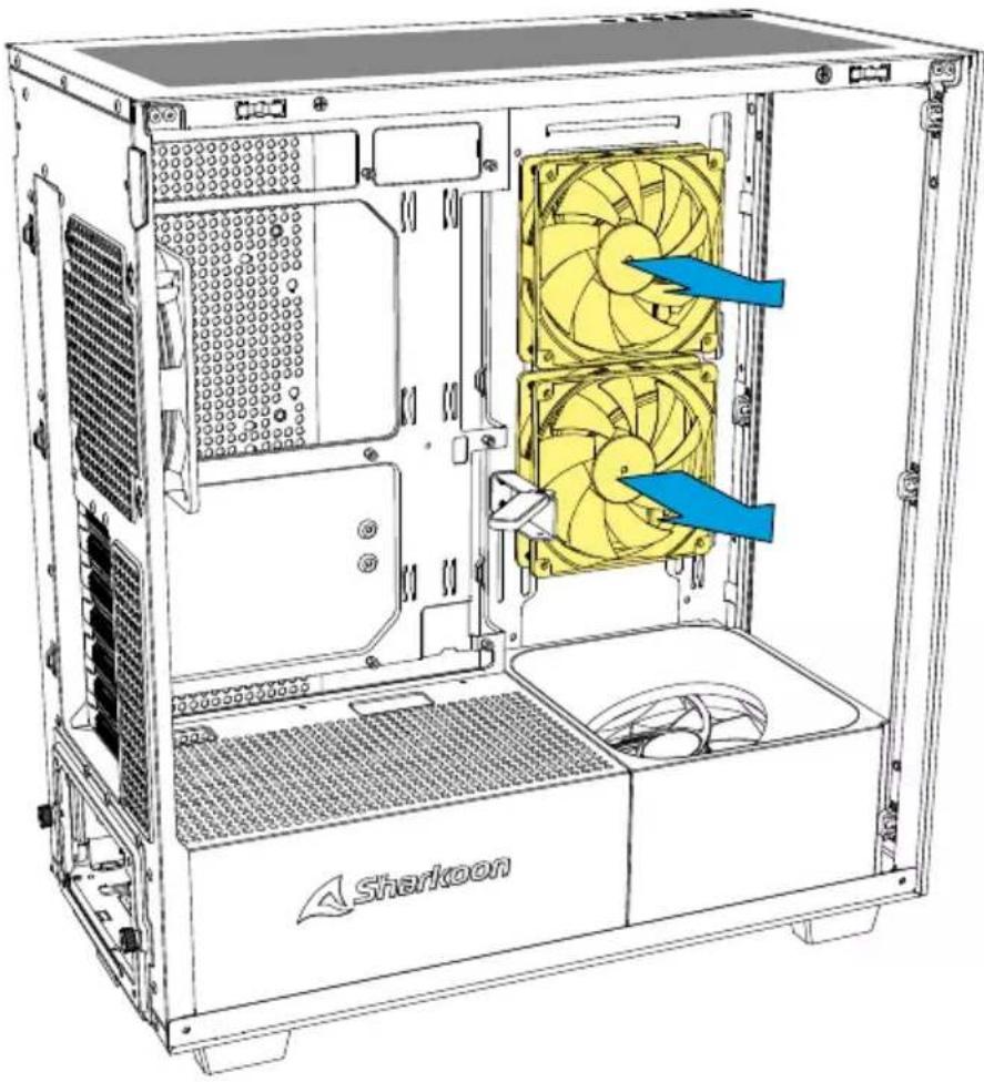 Sharkoon REBEL C60 - Installer le radiateur sur le panneau latéral - 1