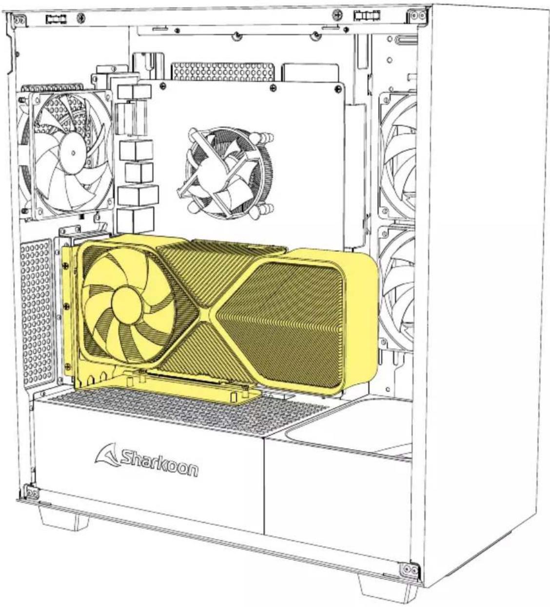 Sharkoon REBEL C60 - Kit de carte graphique verticale en option - 1