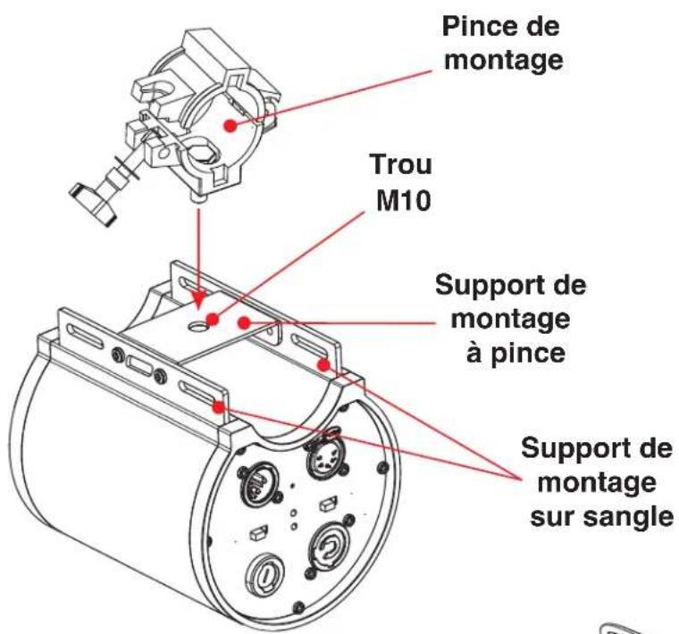 Pince de montage Trou M10 Support de montage à pince Support de montage sur sangle