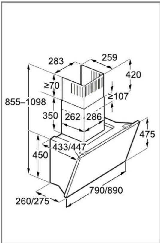 BOSCH DWK81AN65 - Dimensions de l'appareil - 1