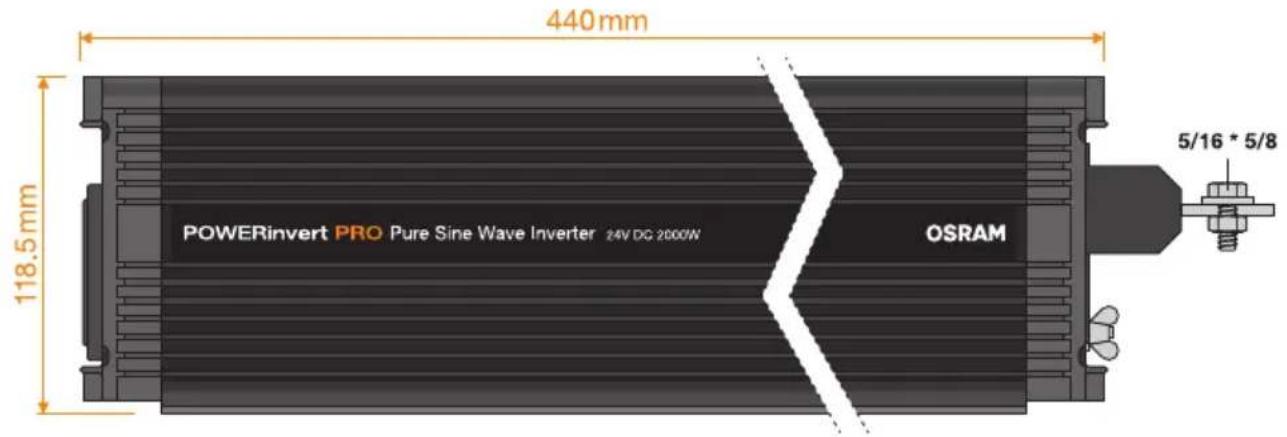Osram Pure Sine Wave 12V DC 1000W RCD - 6