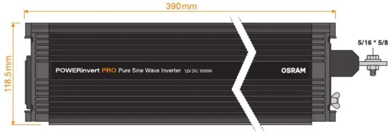 Osram Pure Sine Wave 12V DC 1000W RCD - 2