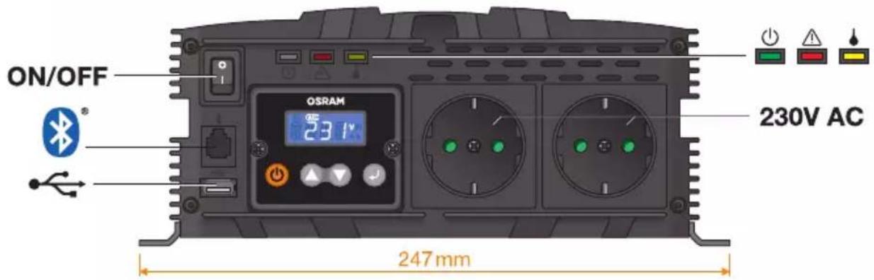 Osram Pure Sine Wave 12V DC 2000W RCD - 7