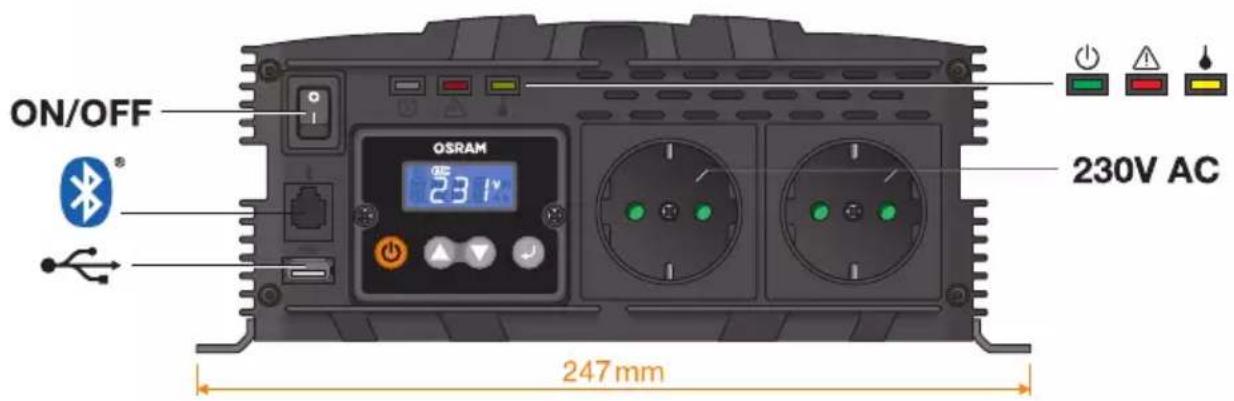 Osram Pure Sine Wave 12V DC 600W RCD - 7