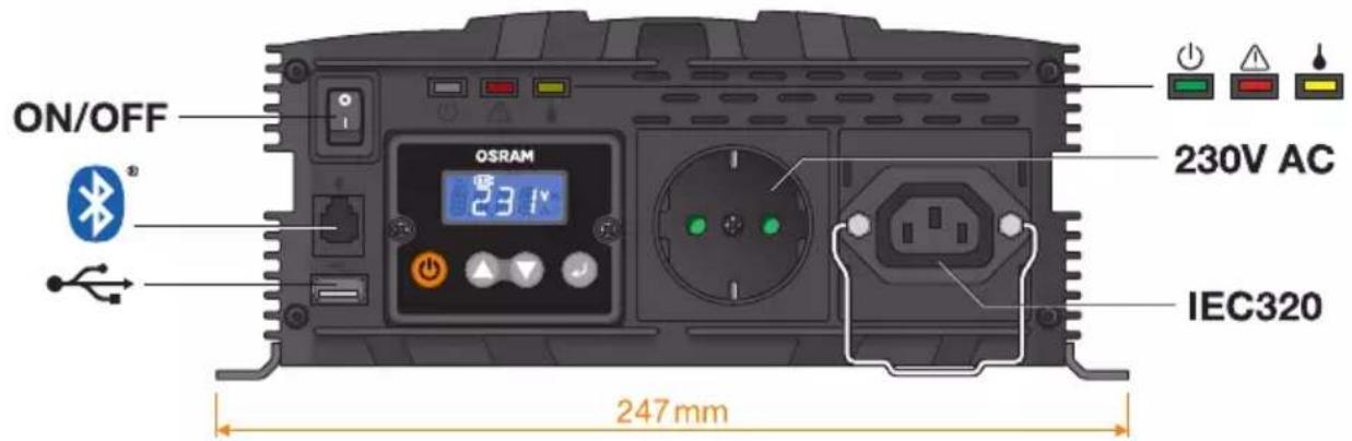 Osram Pure Sine Wave 12V DC 600W RCD - 4