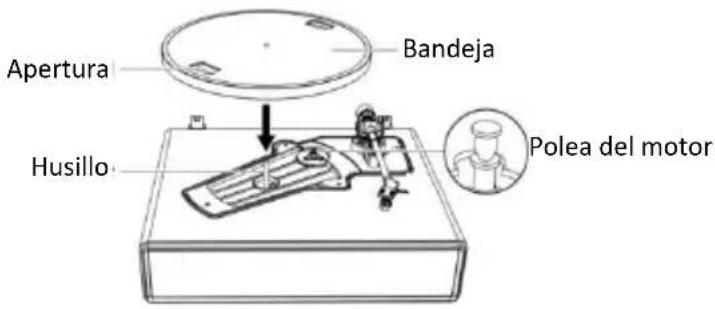 LENCO LS-470 - Instalación de la bandeja del tocadiscos y la correa - 2
