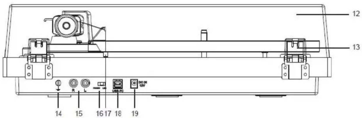 12 13 14 R L 15 16 17 18 19 USB-PC DC DN 12V