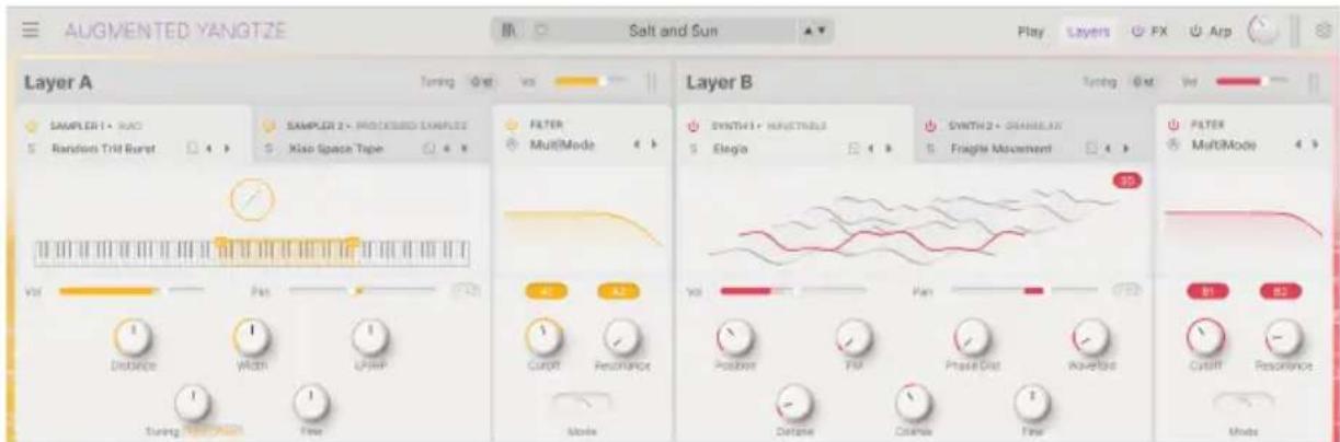 Arturia Augmented WOODWINDS - LE PANNEAU LAYERS - 2