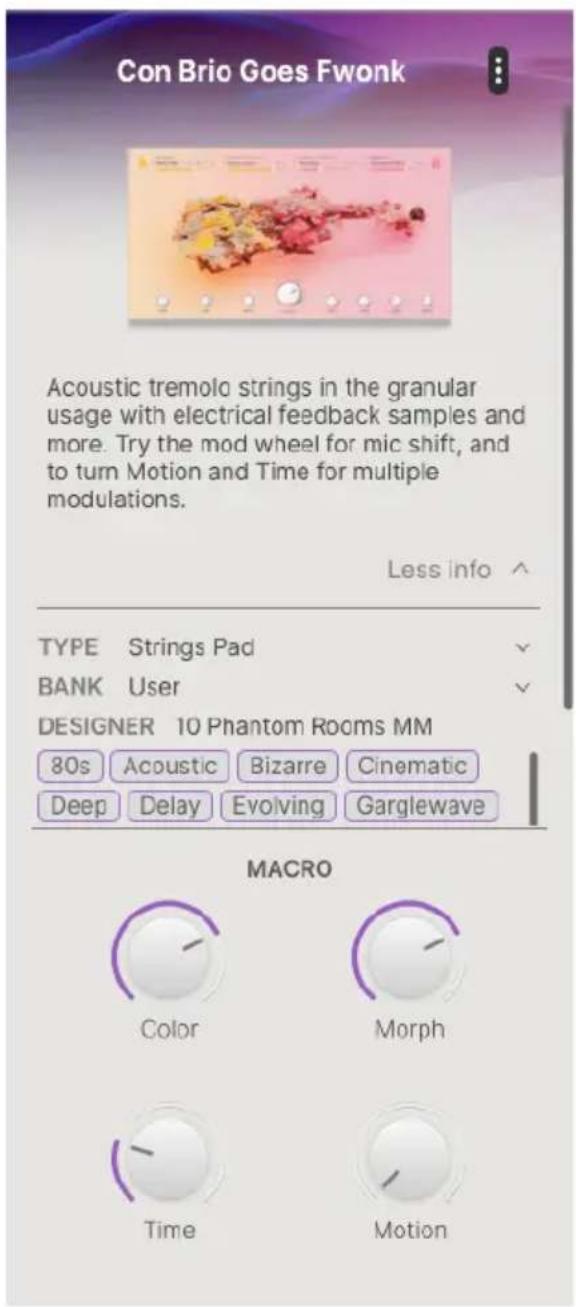 Arturia Augmented WOODWINDS - Partie Preset Info - 1