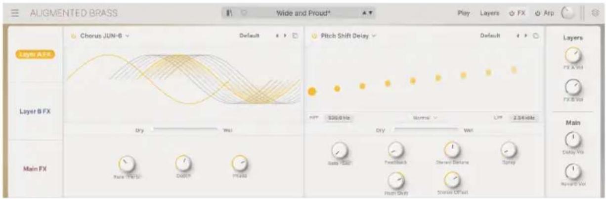 Arturia Augmented WOODWINDS - LE PANNEAU FX - 1