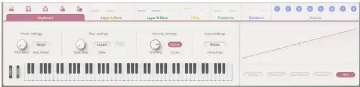 Arturia Augmented WOODWINDS - Onglet Keyboard - 1