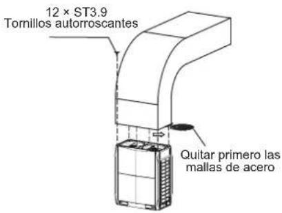 12 × ST3.9 Tornillos autorroscantes Quitar primero las mallas de acero