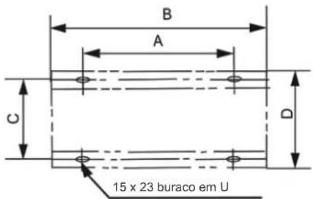 B A C D 15 x 23 buraco em U