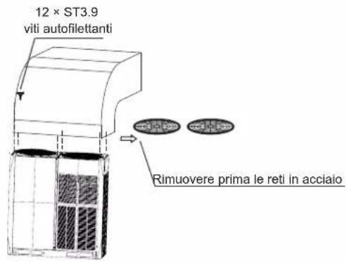 12 × ST3.9 viti autofilettanti Rimuovere prima le reti in acciaio
