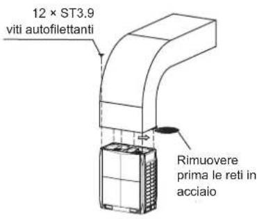 12 × ST3.9 viti autofilettanti Rimuovere prima le reti in acciaio