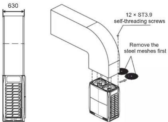 630 12 × ST3.9 self-threading screws Remove the steel meshes first
