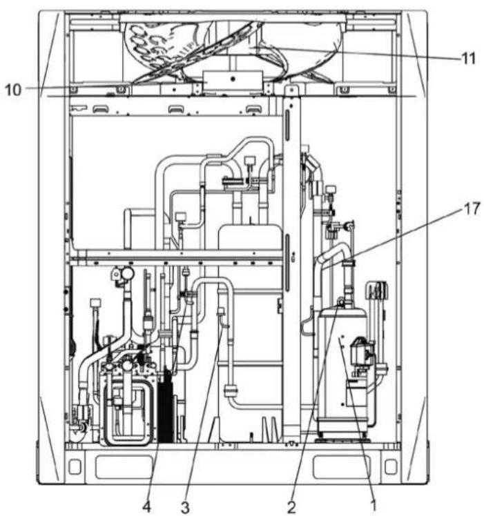 Technical schematic diagram of a device with numbered components, likely an industrial or mechanical assembly.