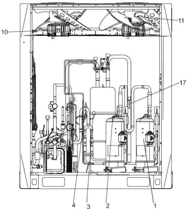 Technical schematic diagram of an industrial device with numbered components for identification