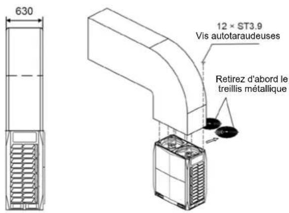 630 12 × ST3.9 Vis autotaraudeuses Retirez d'abord le treillis métallique