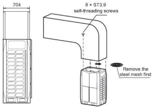 704 8 × ST3.9 self-threading screws Remove the steel mesh first
