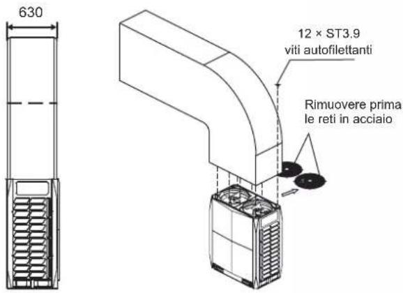 630 12 × ST3.9 viti autofilettanti Rimuovere prima le reti in acciaio