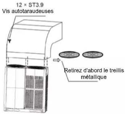 12 × ST3.9 Vis autotaraudeuses Retirez d'abord le treillis métallique
