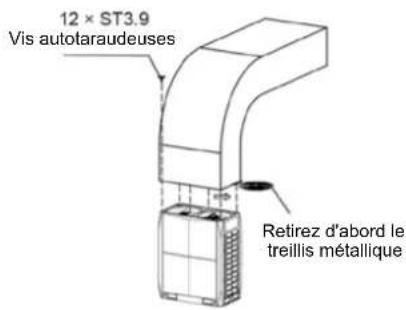 12 × ST3.9 Vis autotaraudeuses Retirez d'abord le treillis métallique