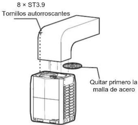 8 × ST3.9 Tornillos autorroscantes Quitar primero la malla de acero