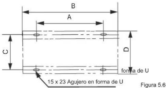 B A C D formula de U 15 x 23 Agujero en forma de U Figura 5.6