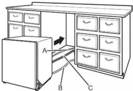 WHIRLPOOL WDF341PAPM - Move dishwasher close to cabinet opening - 1