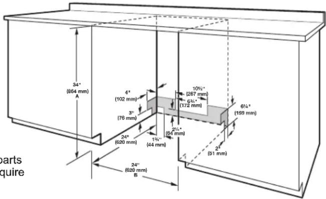 WHIRLPOOL WDF332PAMB - Clearances - 1