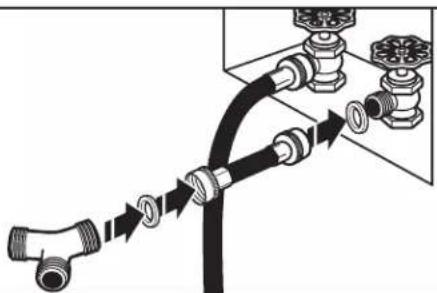 WHIRLPOOL YWED4815EW - Attach short hose and "Y" connector - 1