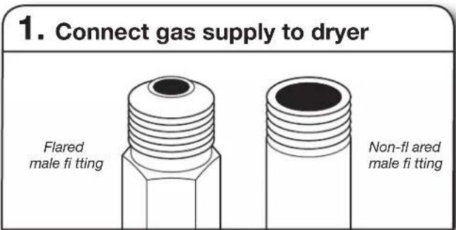 WHIRLPOOL YWED4815EW - MAKE GAS CONNECTION - 1