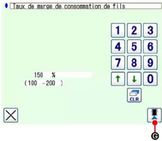 Taux de marge de consommation de fils 150 % (100 -200 ) 1 2 3 4 5 6 7 8 9 ↑ ↓ 0 CLR G