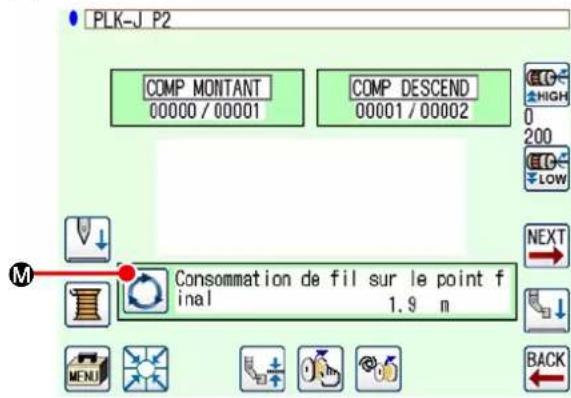 PLK-J P2 COMP MONTANT 00000 / 00001 COMP DESCEND 00001 / 00002 M Consommation de fil sur le point f inal 1.9 m NEXT BACK
