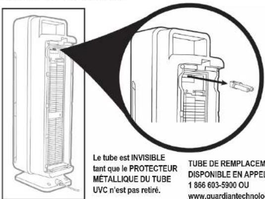 Guardian AC5350 - INSTALLER ET RETIRER LE TUBE UVC - 4