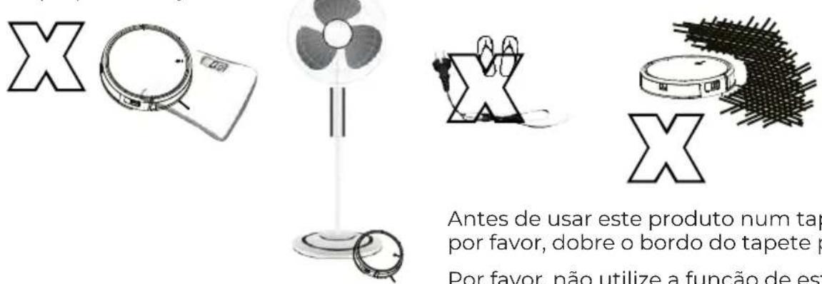 X Antes de usar este produto num tap por favor, dobre o bordo do tapete p Por favor, não utilize a função de est