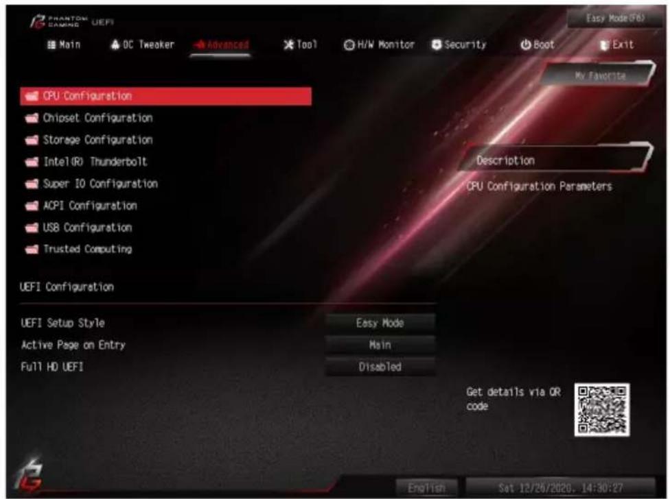 ASROCK B460 Phantom Gaming 4 - Advanced (詳細) 画面 - 1