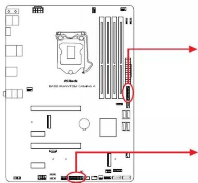 ASROCK B460 Phantom Gaming 4 - オンボードのヘッダーとコネクター - 9